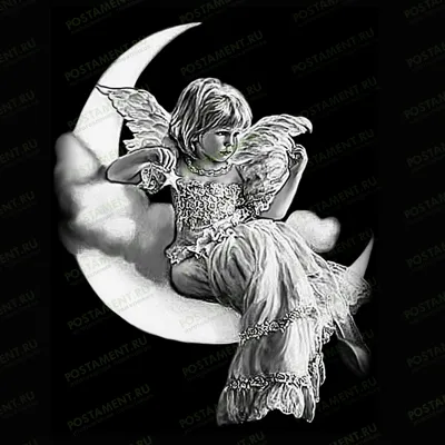 Картинка ангелочек на облаках для оформления детского памятника