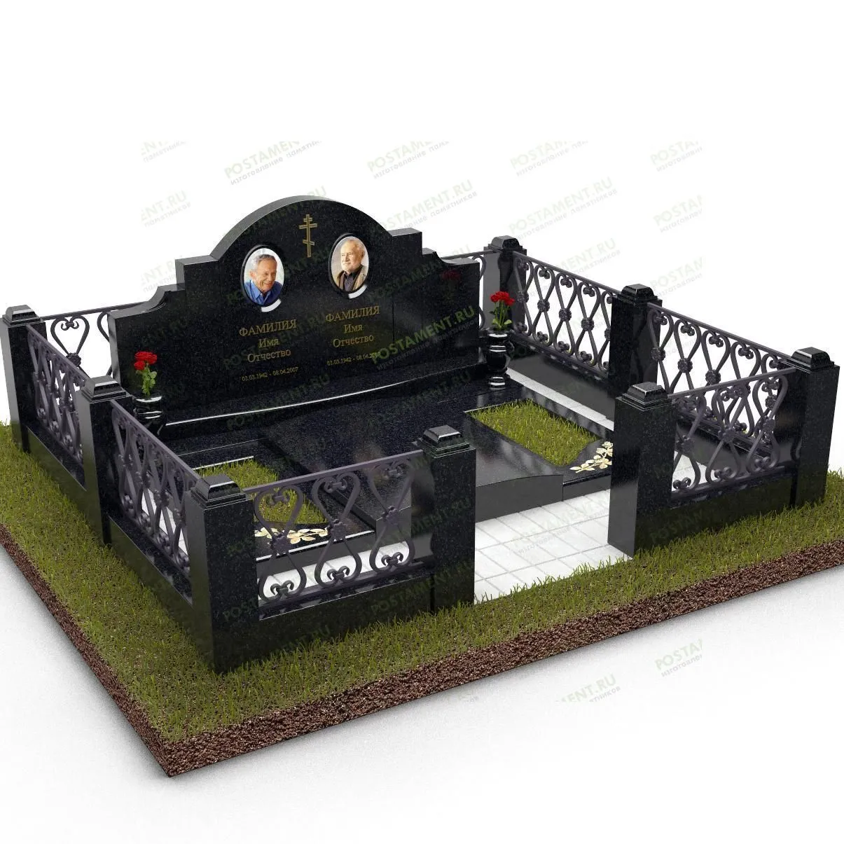 Семейный гранитный комплекс на двоих 18831