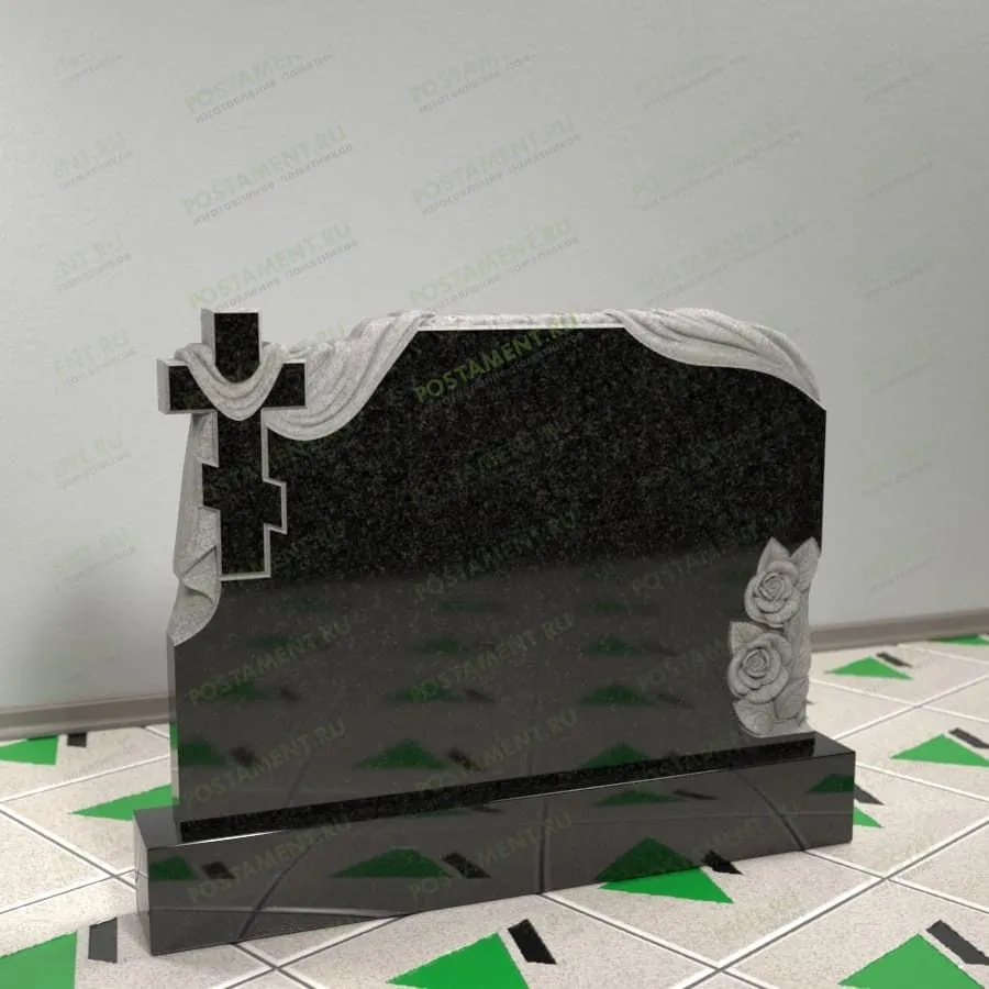 Памятник с розами и крестом 17742