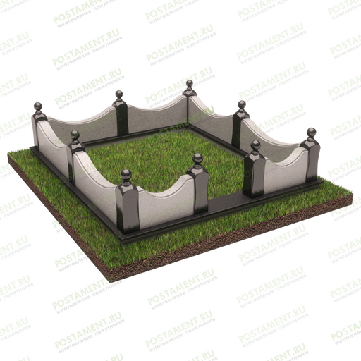 Высокий комбинированный цоколь на могилу 22122