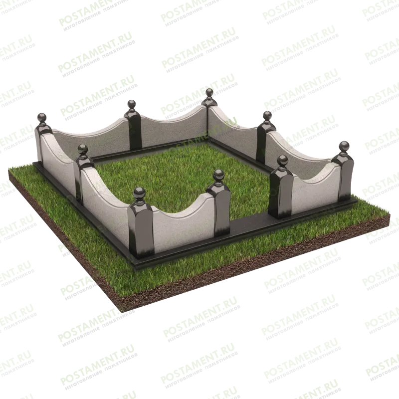 Высокий комбинированный цоколь на могилу 22122