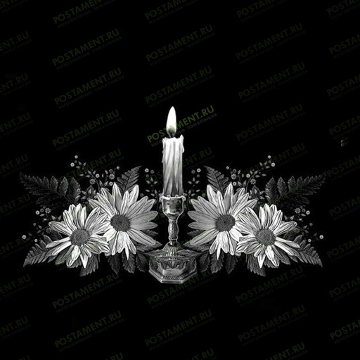 Ромашки со свечой для гравировки на памятник 91070