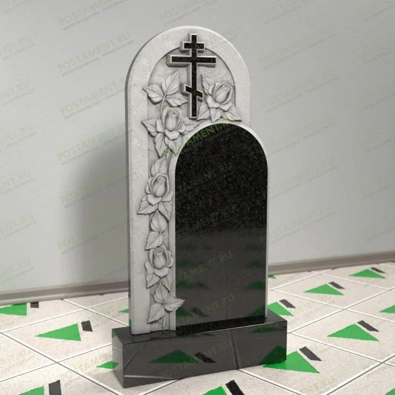 Памятник арка с цветами на могилу 13443