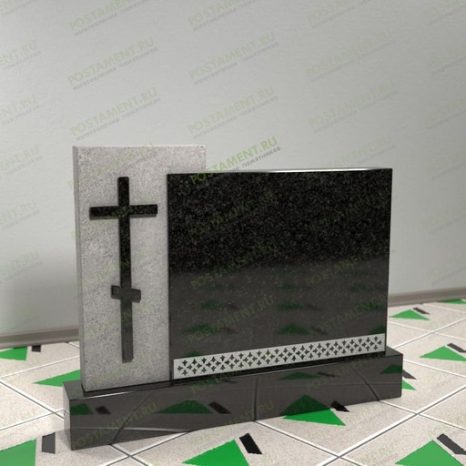 Семейный памятник с крестом 15304