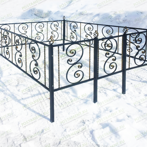 Кованая ограда на кладбище 34005