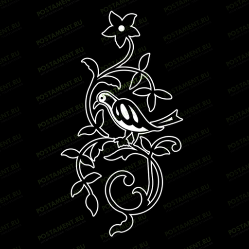 Природный узор на памятник с птичкой 96030