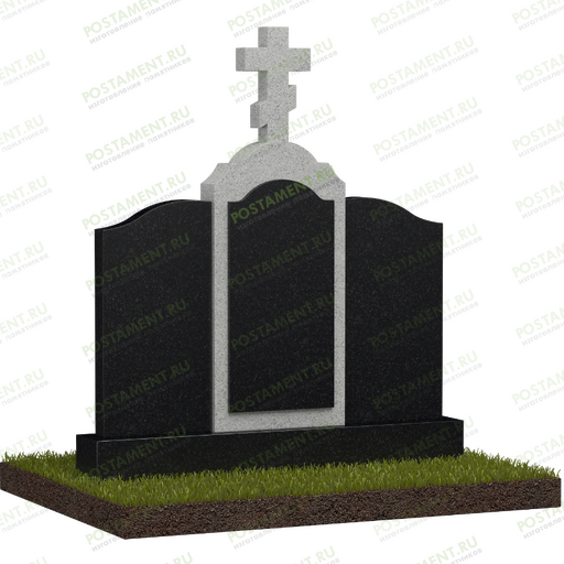 Семейный памятник комбинированный с крестом № 18534