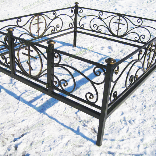 Кованое ограждение на кладбище 34023