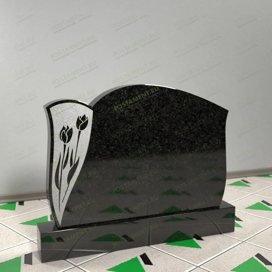 Горизонтальный памятник с голубем 15709