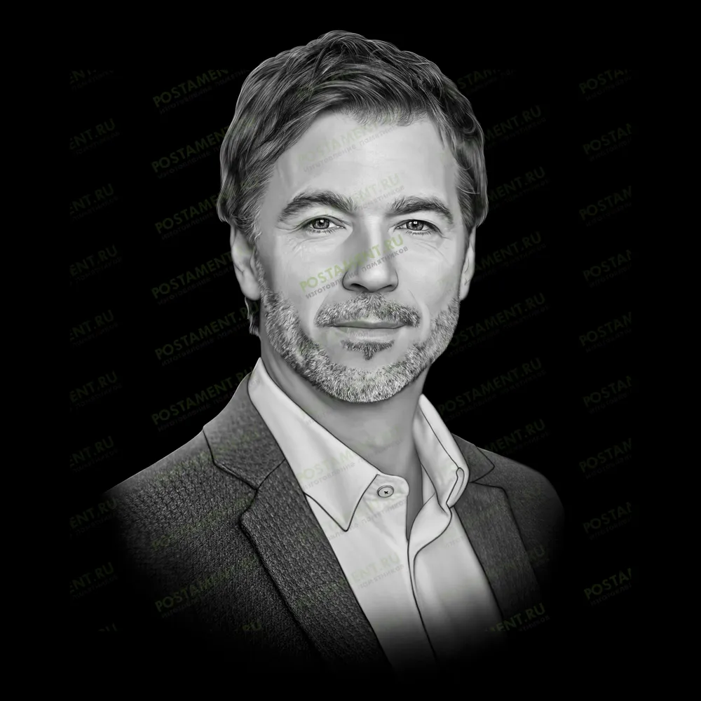 стандартный портрет на памятник лазерной гравировкой