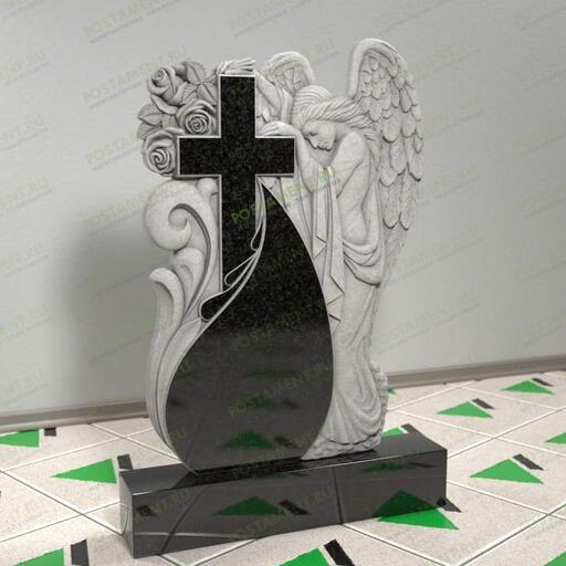 Памятник с ангелом и крестом 14408