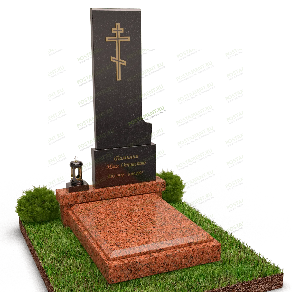 Европейский памятник с надгробной плитой 18875