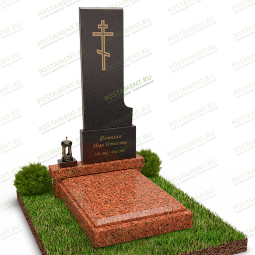 Европейский памятник с надгробной плитой 18875