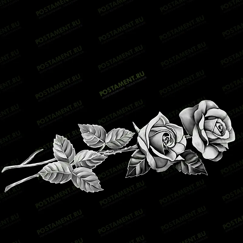 Гравировка розочек для оформления обелиска 91018