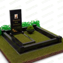 Мемориальный комплекс с гранитной оградой и вазоном № 18809