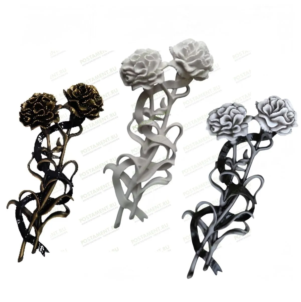 гвоздики на памятник белые акрил 82218