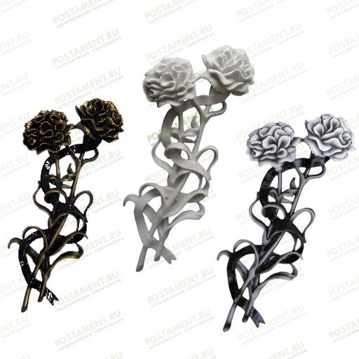 гвоздики на памятник белые акрил 82218