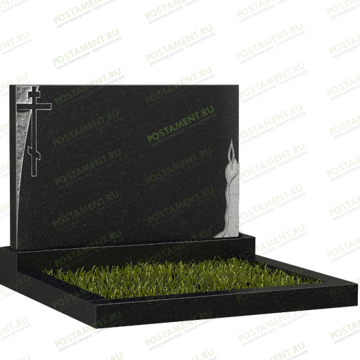 Памятник со свечой и крестом на могилу