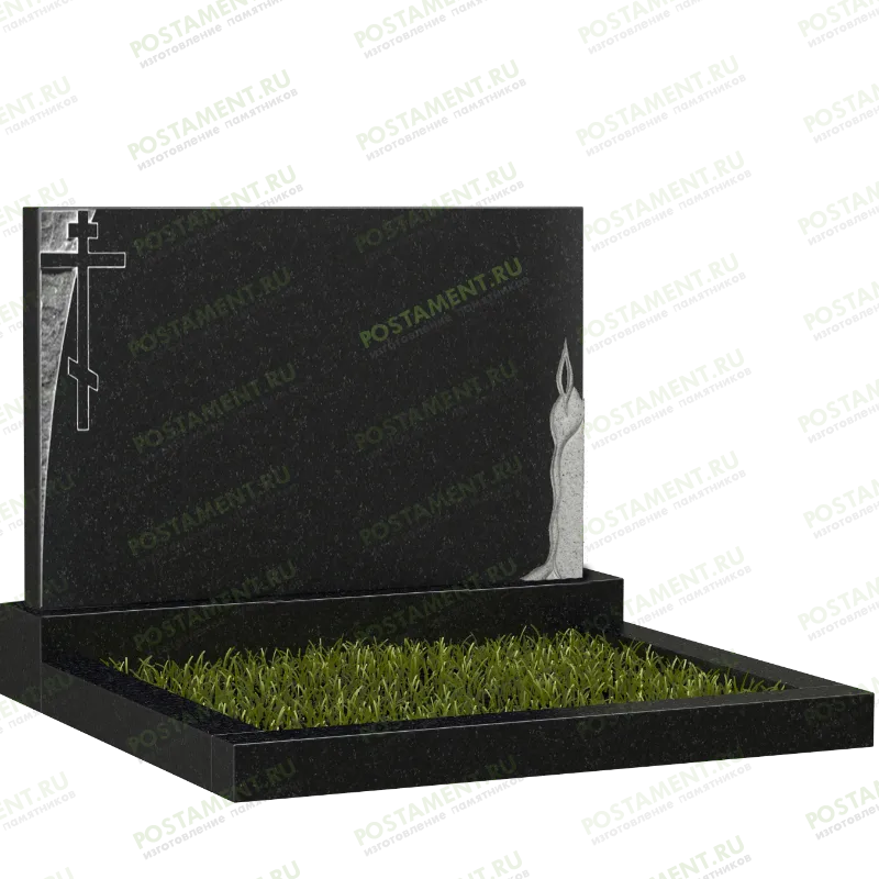 Памятник со свечой и крестом на могилу