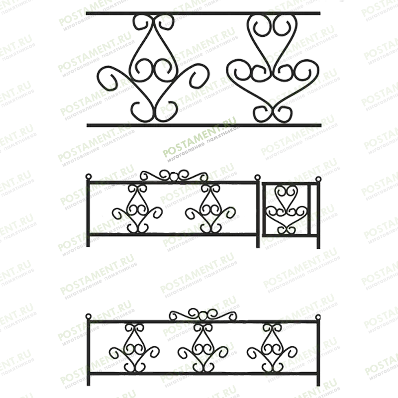 Небольшая оградка на могилу 30004