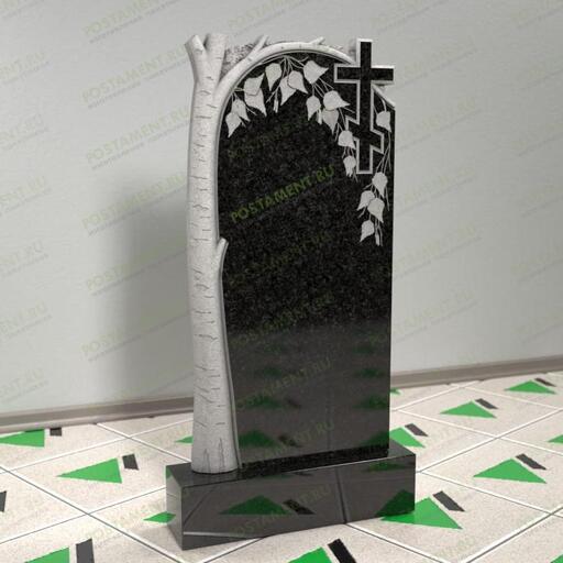 Березка с крестом на могилу из гранита 12125