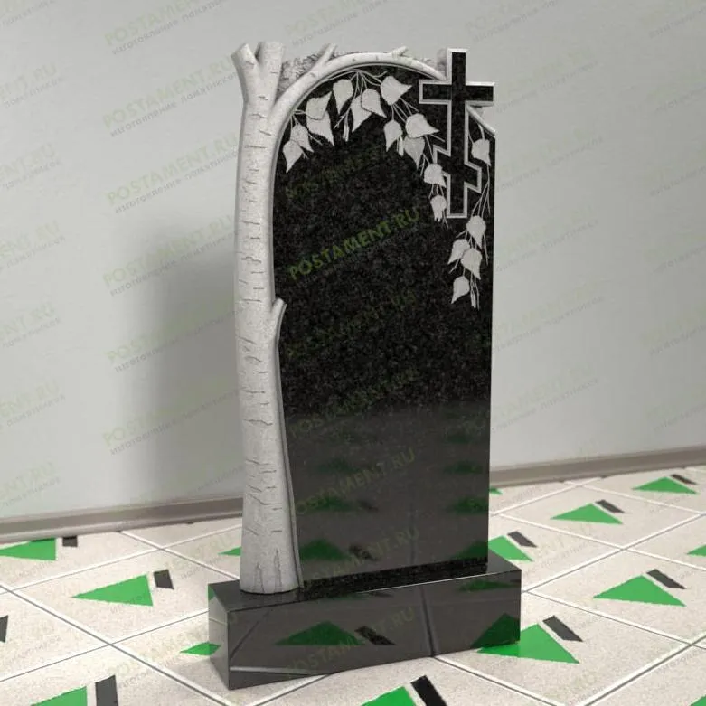 Березка с крестом на могилу из гранита 12125
