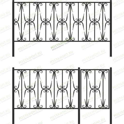 Высокое ограждение могильное 33020