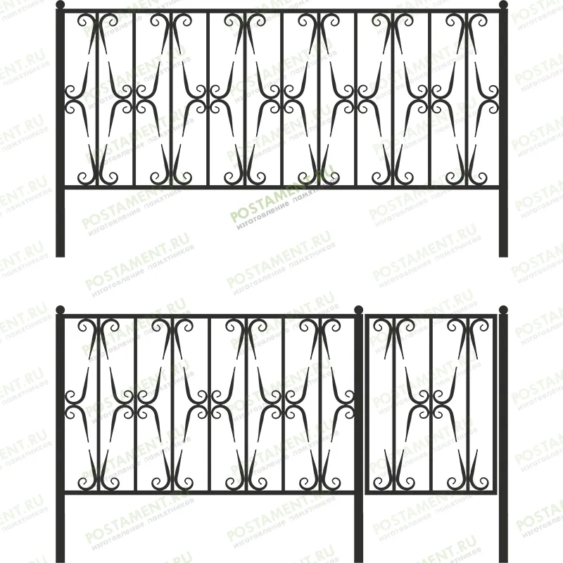 Высокое ограждение могильное 33020