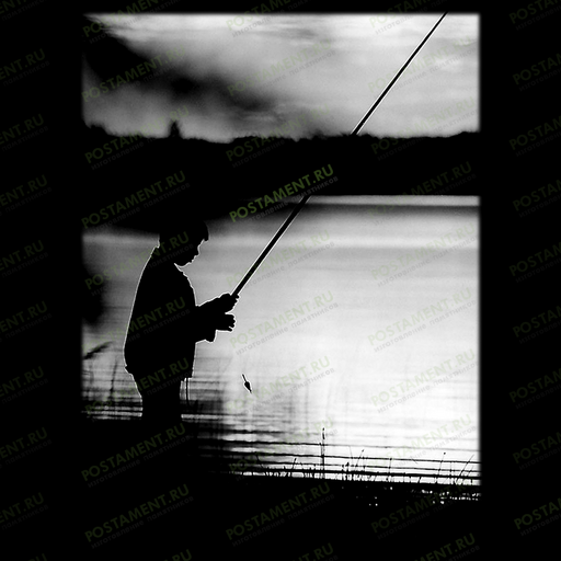 гравировка природы рыбак 99028