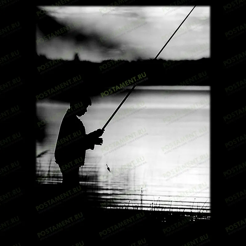 гравировка природы рыбак 99028