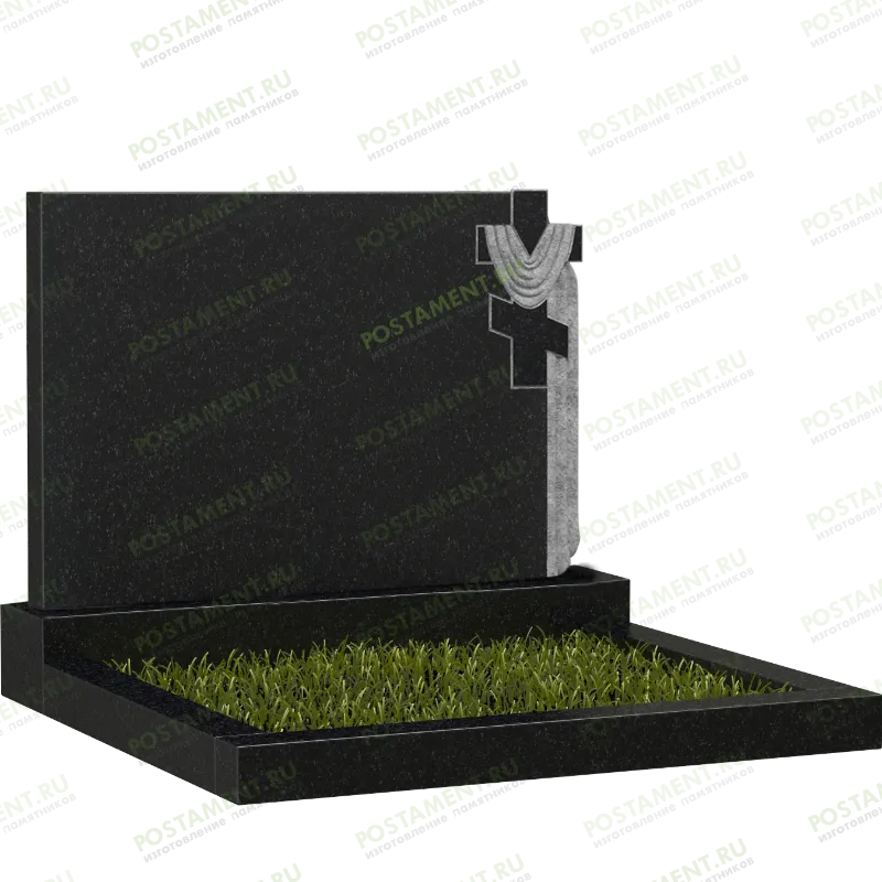 Памятник с крестом и плащаницей на могилу