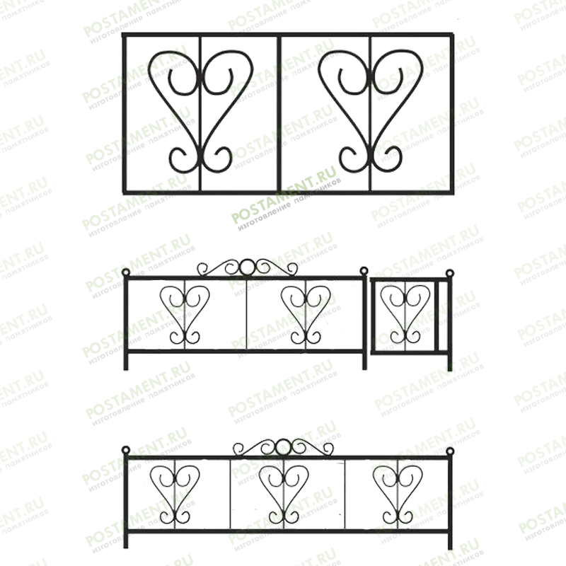 Традиционная кладбищенская оградка 30008