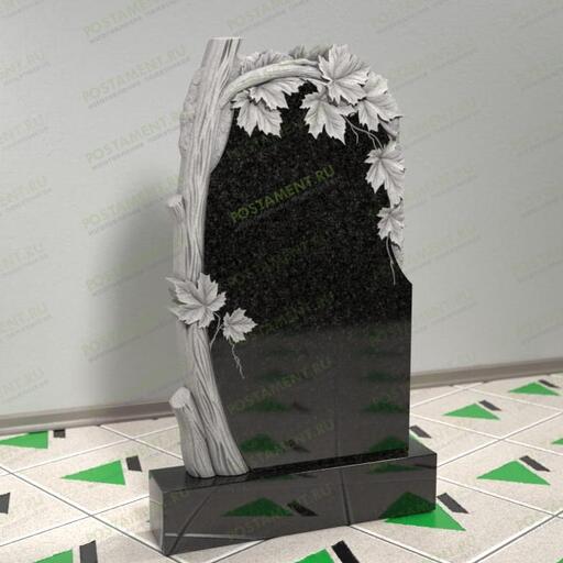 Памятник с кленом на могилу резной