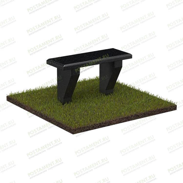 Лавочка из гранита габбро на могилу 51116