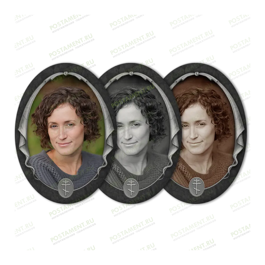 Керамический медальон овальный на памятник 91821