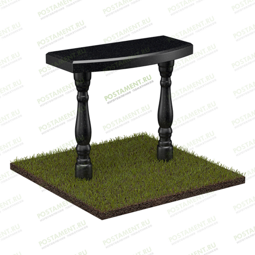 Столик из гранита на резных ножках ритуальный 51015