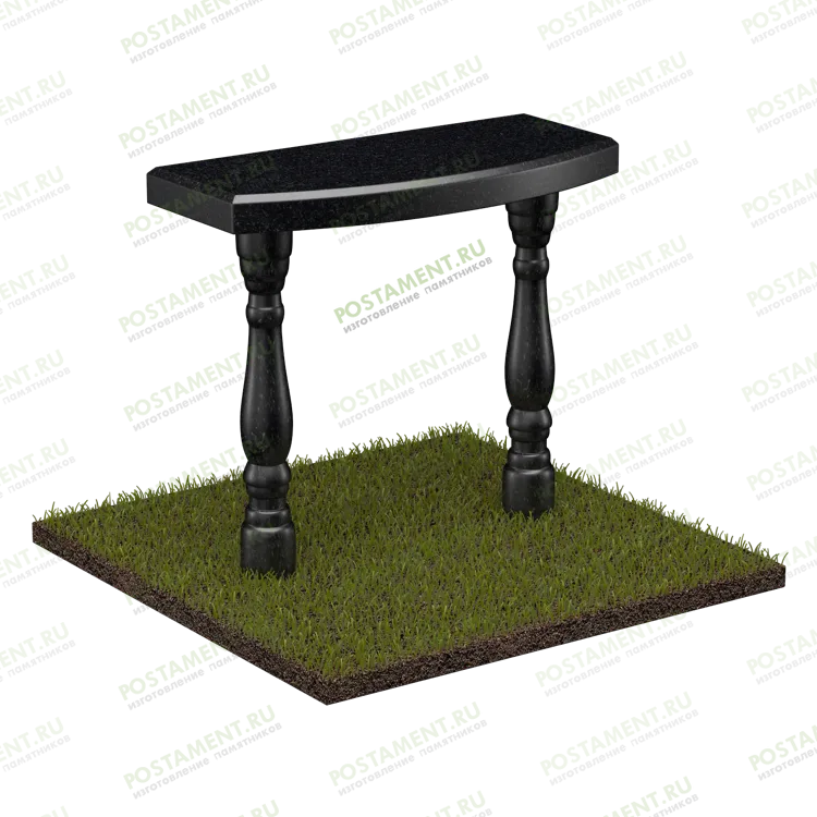 Столик из гранита на резных ножках ритуальный 51015