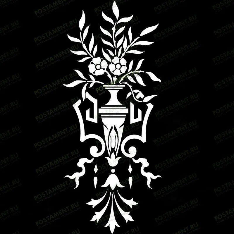 Орнамент с цветами для семейного памятника