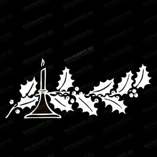 свеча с листьями пескоструй 92064