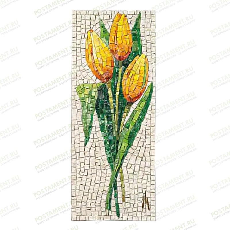 Мозаика на памятник с тюльпанами