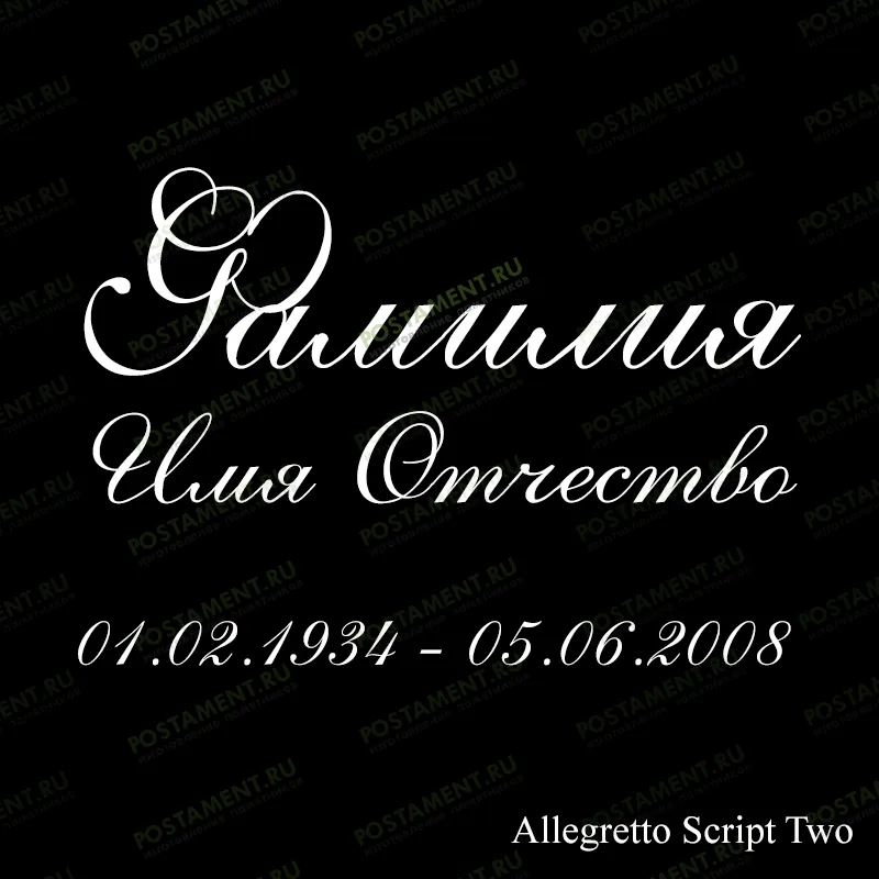 шрифт ФИО 91435