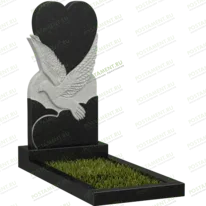 Памятник сердце с голубем № 13402