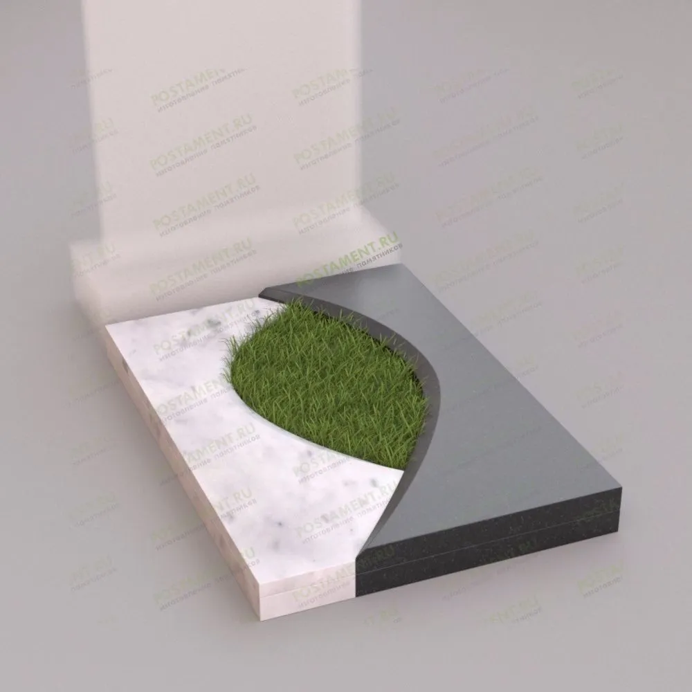 Цветник на могилу из гранита и мрамора 81039