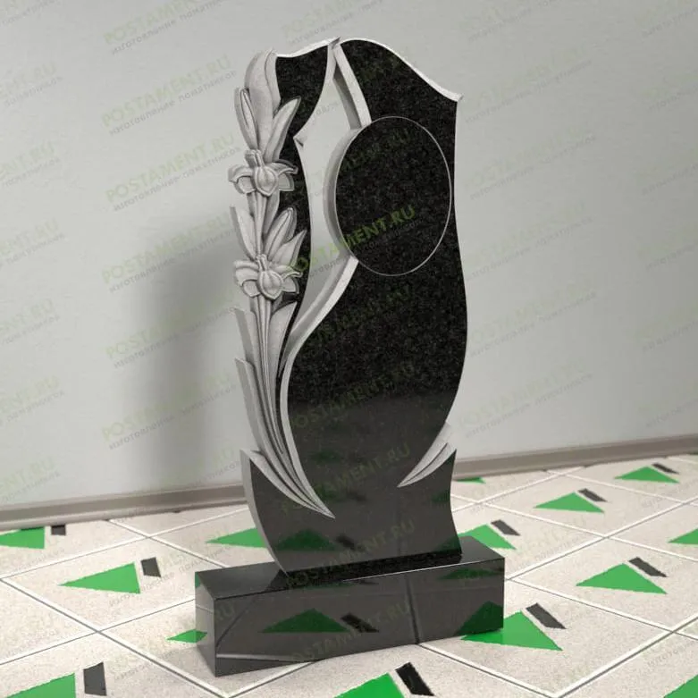 Памятник с лилиями на могилу 12687
