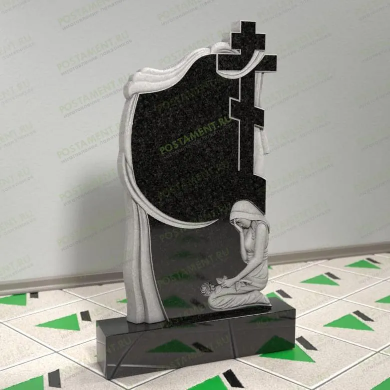 Памятник со скорбящей на могилу 13037