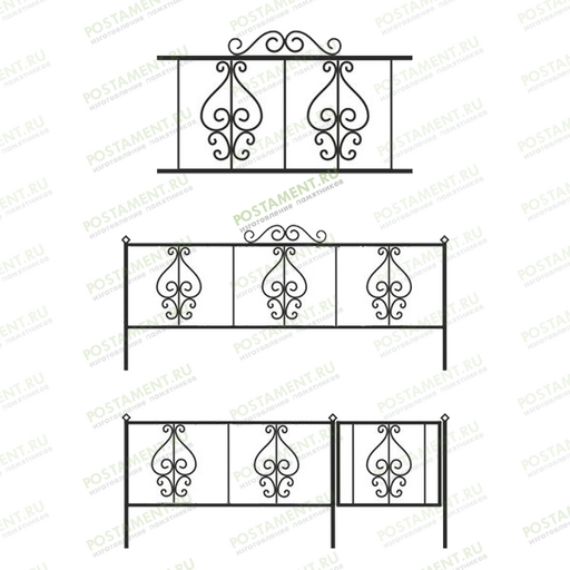 Оригинальное ограждение на могилу 30011