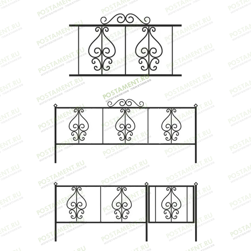 Оригинальное ограждение на могилу 30011