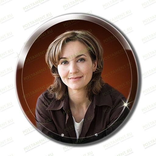 Портрет стеклянный на памятник круглый 92206