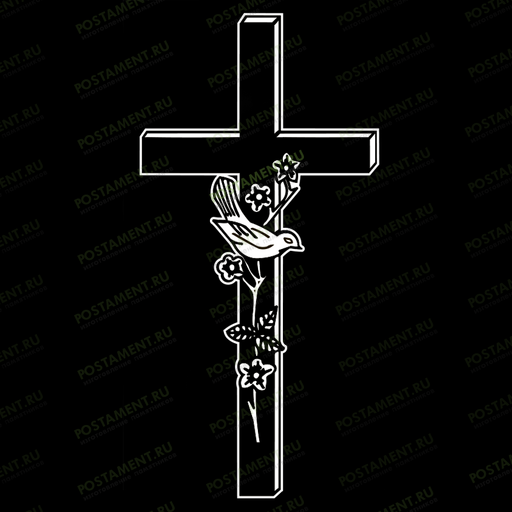 пример креста с птицей на памятник 93056