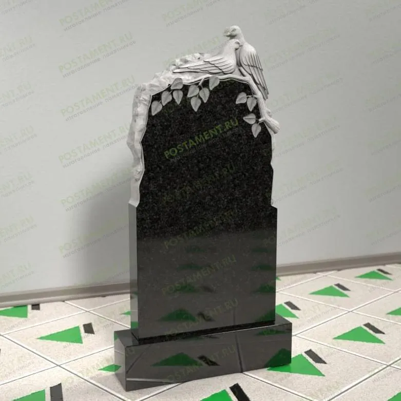 Березка с голубями на могилу из гранита 12131